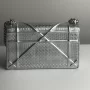 Cannage Diorama Small Silver Patent Leather