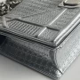 Cannage Diorama Small Silver Patent Leather