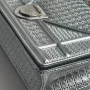 Cannage Diorama Small Silver Patent Leather