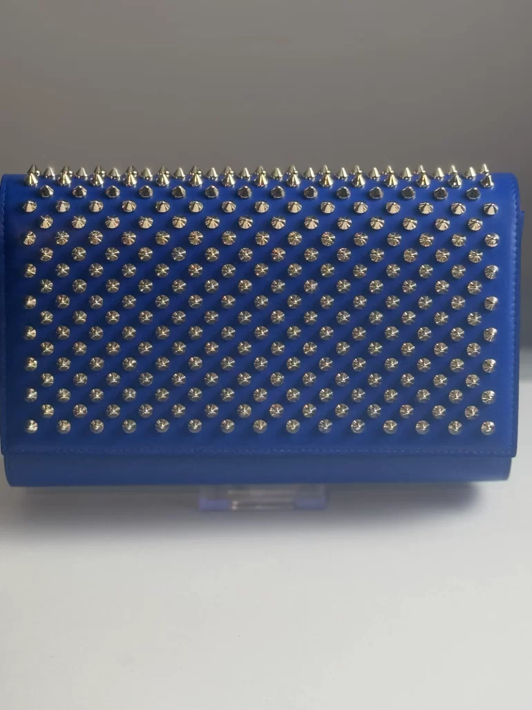 Christian Louboutin Calfskin Patent Spikes Paloma Clutch