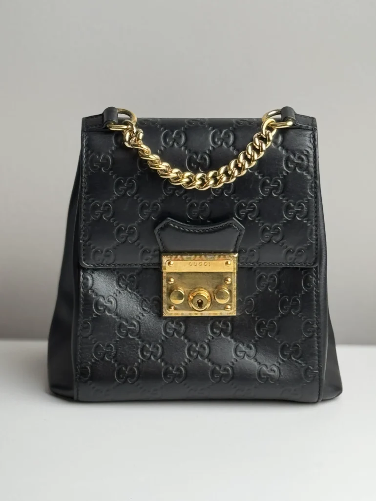 Pre Owned Gucci GG Signature Padlock Guccissima Mini Backpack