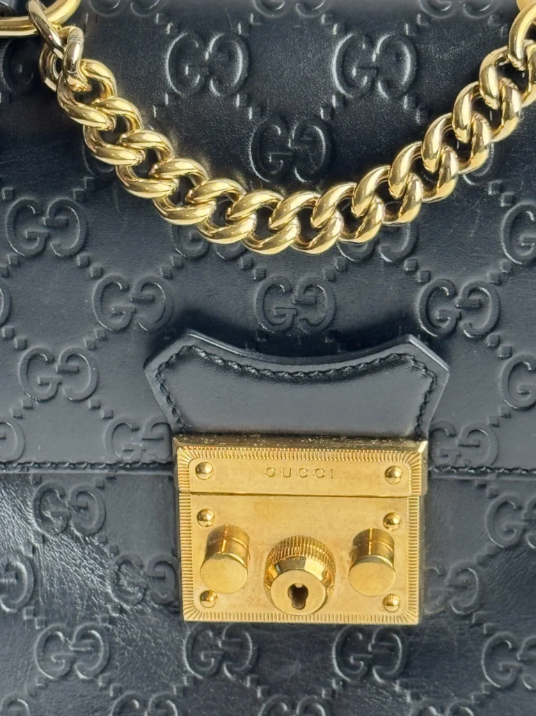 Pre Owned Gucci GG Signature Padlock Guccissima Mini Backpack