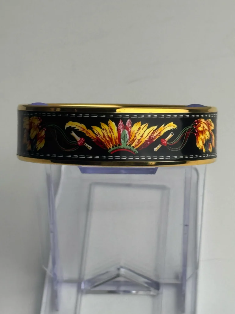 Hermes Enamel Brazil Wide Bangle