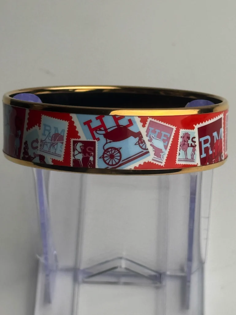 Hermes Enamel Postage Stamp Bangle