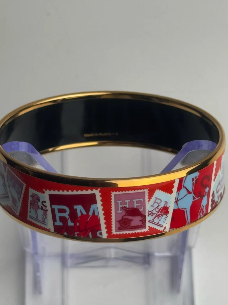 Hermes Enamel Postage Stamp Bangle