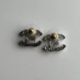 Chanel Pearl Silver CC Pierced Earrings Classic Design with Elegant Pearl Detail, Chic and Timeless Style, Condition