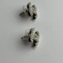 Chanel Pearl Silver CC Pierced Earrings Classic Design with Elegant Pearl Detail, Chic and Timeless Style, Condition