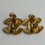 Chanel Metalasse 24k Gold Plated Cocomark Clip on Earrings