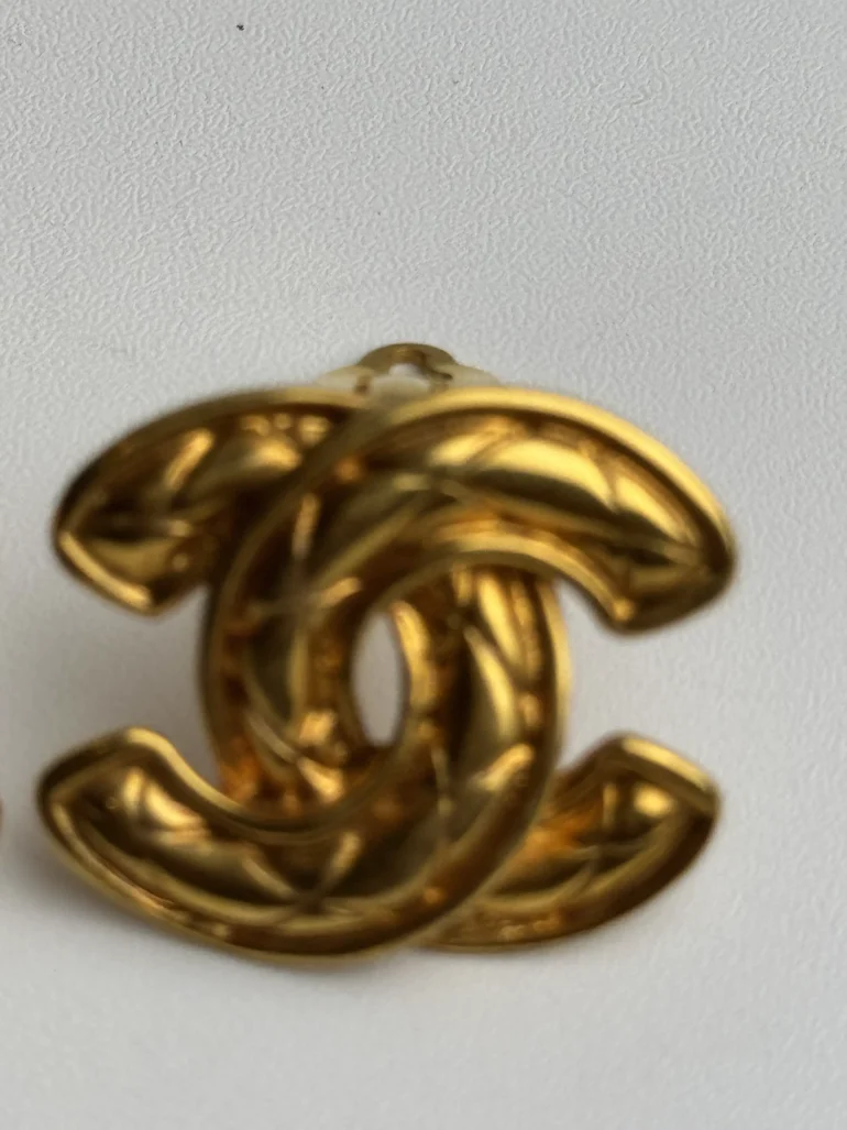 Chanel Metalasse 24k Gold Plated Cocomark Clip on Earrings