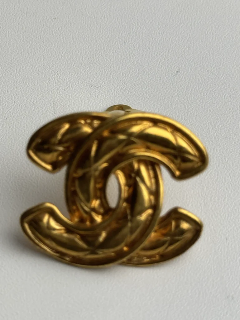 Chanel Metalasse 24k Gold Plated Cocomark Clip on Earrings