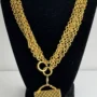 Chanel Multi Strand Matelasse Flap Bag Pendant Necklace 24k Gold Plated