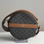 Pre Owned CELINE Leather Crossbody Bag Triomphe Round Crossbody Bag
