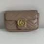 Pre Owned Gucci GG Super Mini Marmont Shoulder Bag Porcelain Rose