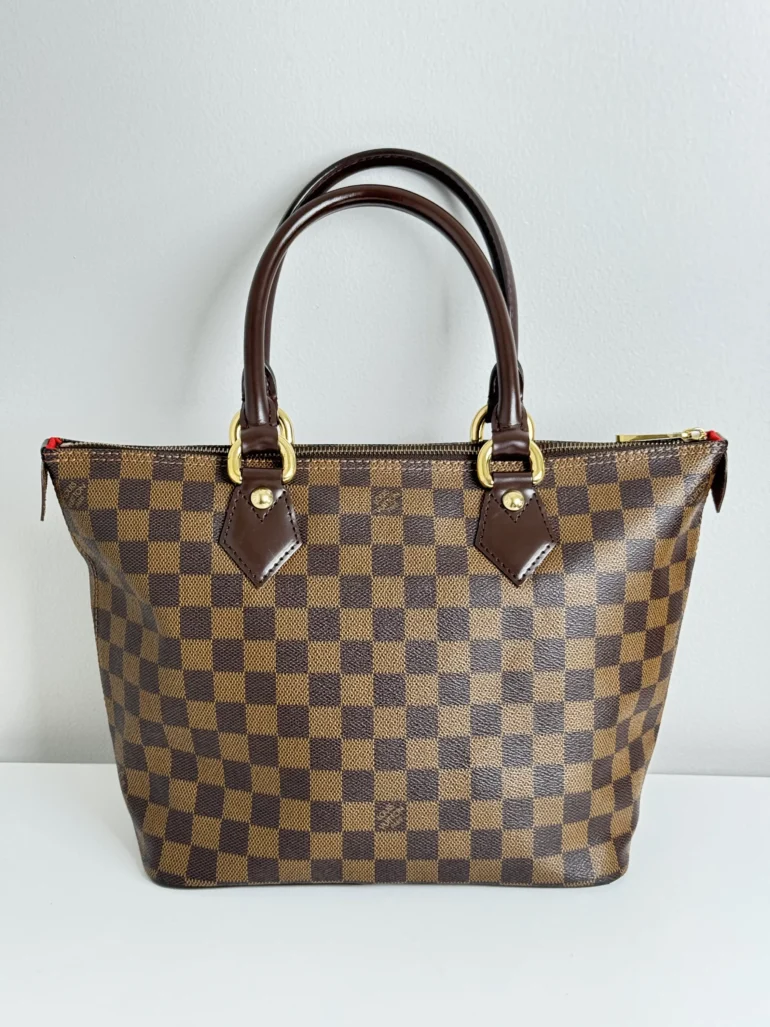 Pre Owned Louis Vuitton Damier Ebene Saleya MM Tote Bag