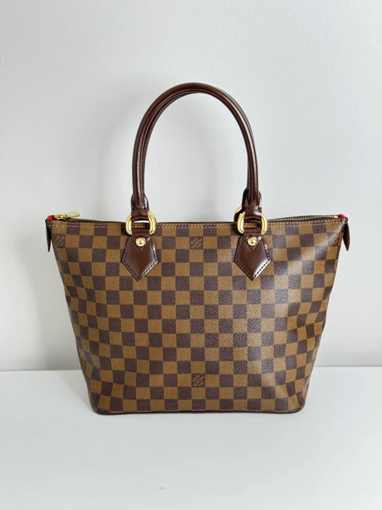 Pre Owned Louis Vuitton Damier Ebene Saleya MM Tote Bag