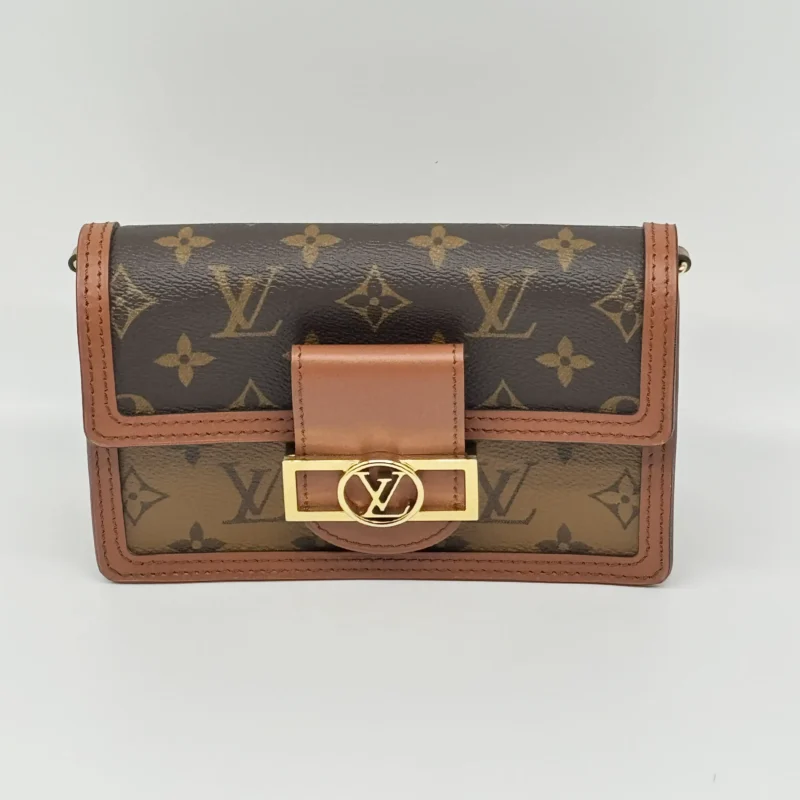 Pre Owned Louis Vuitton Reverse Monogram Dauphine Chain Wallet