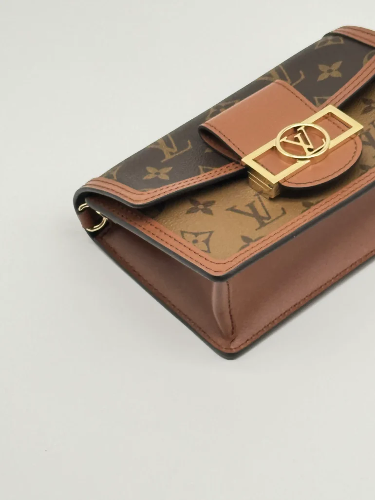 Pre Owned Louis Vuitton Reverse Monogram Dauphine Chain Wallet