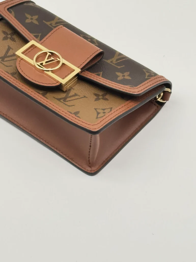 Pre Owned Louis Vuitton Reverse Monogram Dauphine Chain Wallet