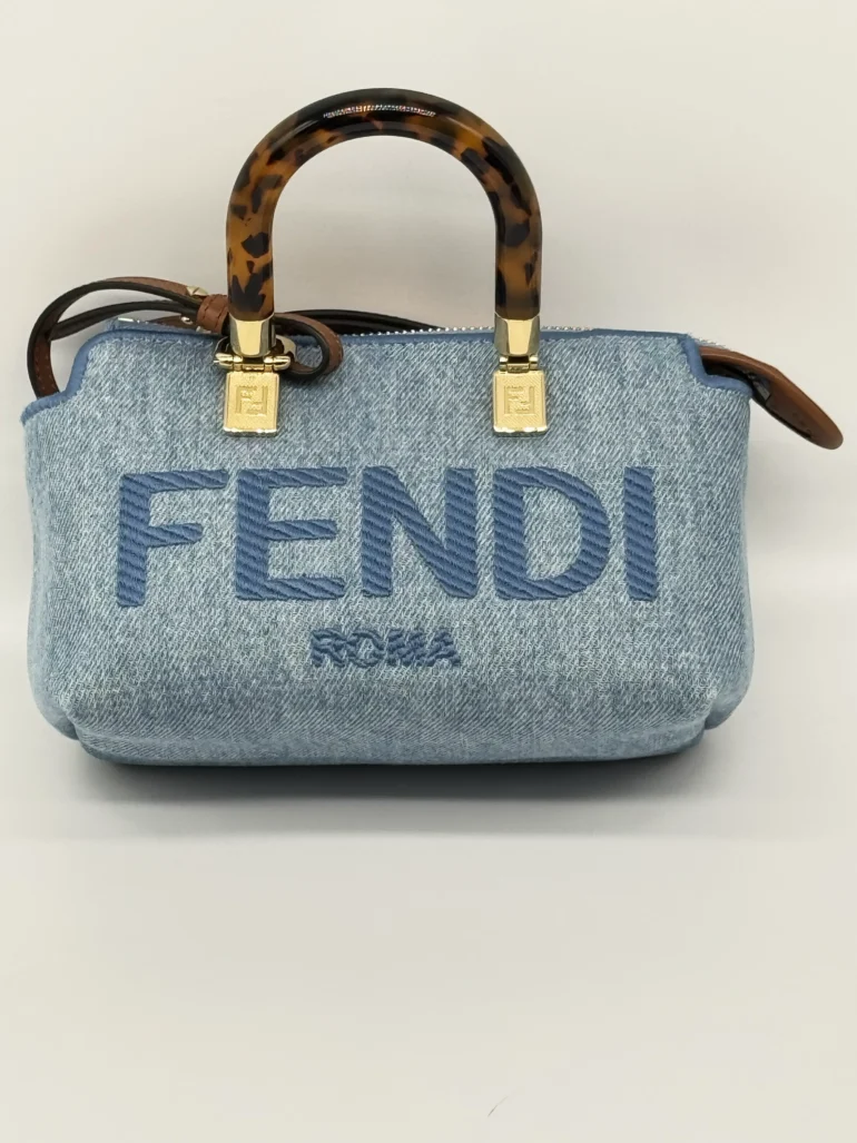 Pre OwnedFend iDenim Vitello King Plexiglass Logo Embroidered Mini By The Way