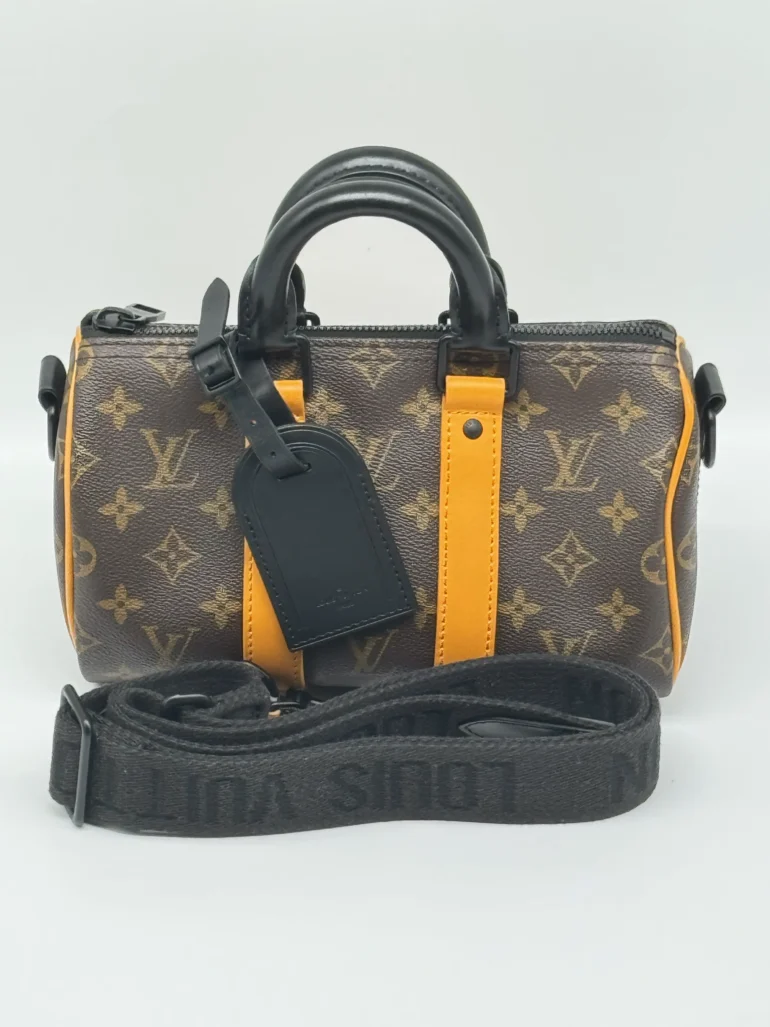 Pre Owned Louis Vuitton Monogram Macassar Keepall Bandoulière 25