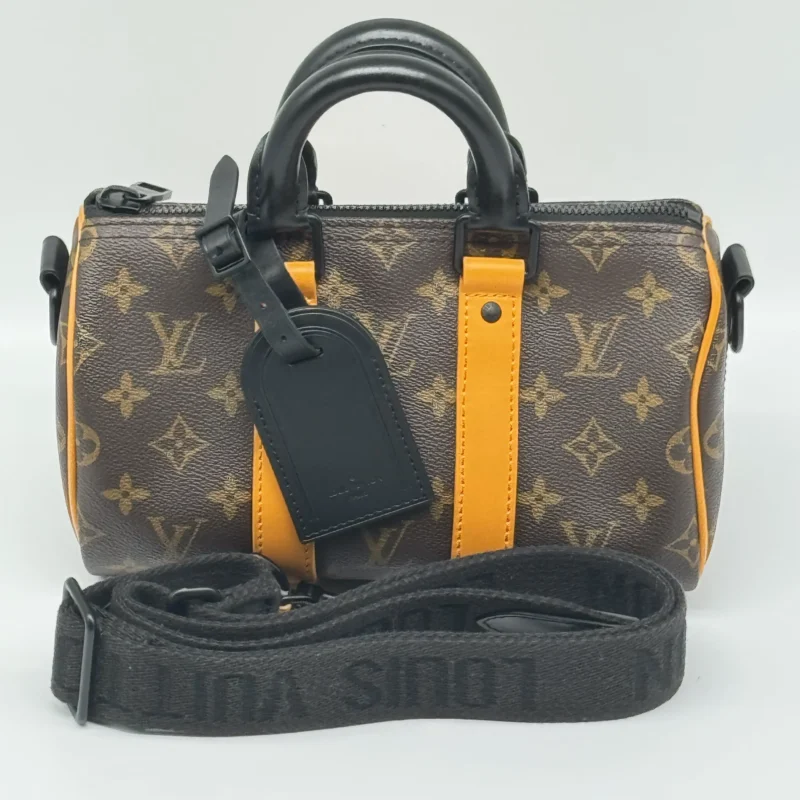 Pre Owned Louis Vuitton Monogram Macassar Keepall Bandoulière 25