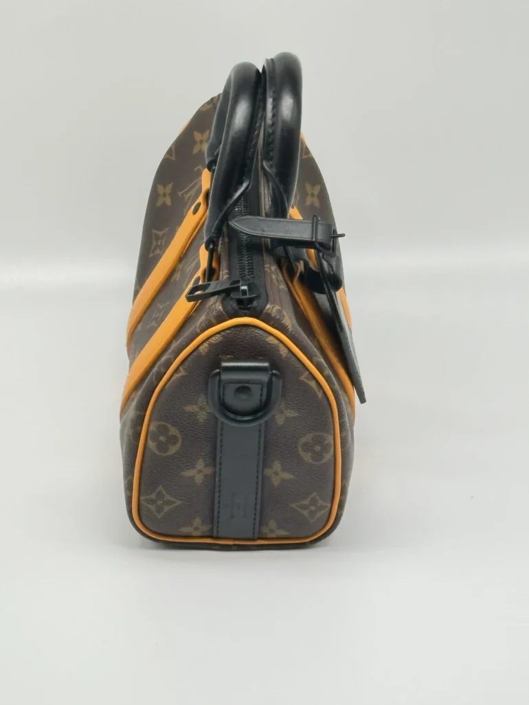 Pre Owned Louis Vuitton Monogram Macassar Keepall Bandoulière 25
